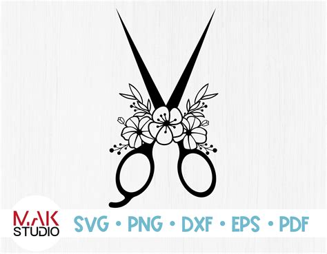 Floral Scissors Svg Floral Scissors Dxf Floral Scissors Png Etsy