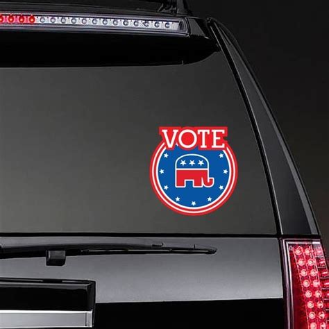 Vote Republican With Elephant Circle Stickers