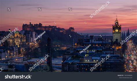 Edinburgh Skyline Sunset Stock Photo 1362048899 Shutterstock