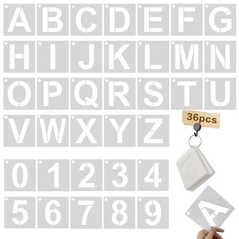 Buy 36 Pcs 5 Inch Letter Stencils Numbers Craft Stencils Alphabet