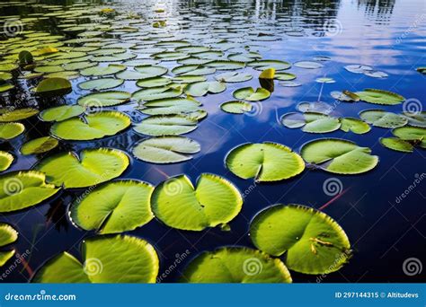 Lily Pads On A Serene Swamp Surface Stock Image Image Of Scenery