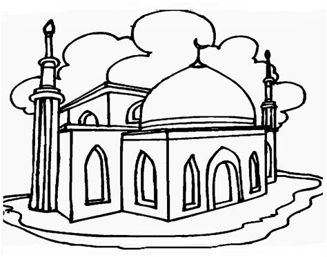 Mewarnai Gambar Masjid Tema Ramadhan Mewarnai Masjid