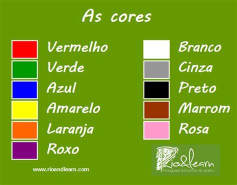 Learn the names for the basic colors in Brazilian Portuguese ...