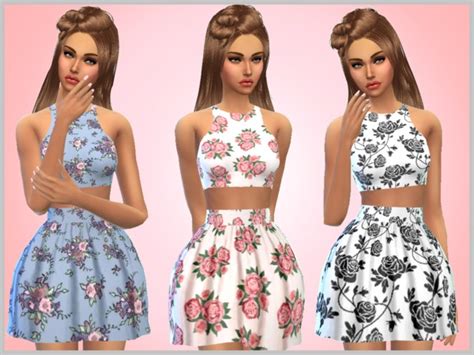 Floral Dresses By Sweetdreamszzzzz At Tsr Sims 4 Updates