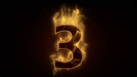 Fiery Number Six Burning In Fire Loop With Particles Videos De Metraje