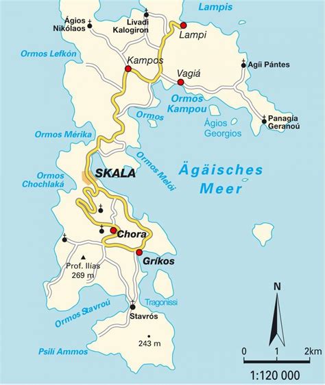 Mapa Da Ilha De Patmos Librain