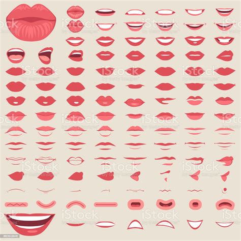 Lips Isolated Smile Male And Female Mouth Stock Illustration Download