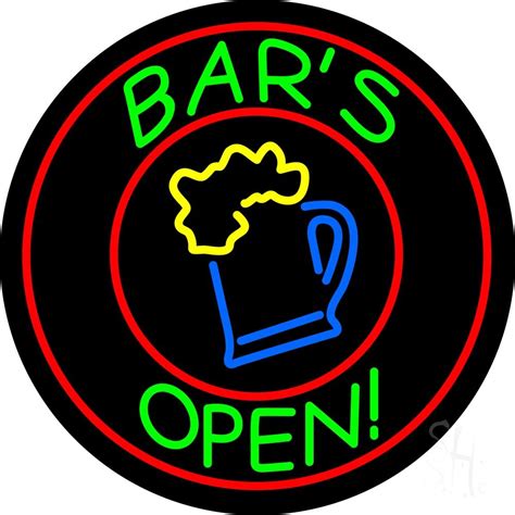Round Bar Open With Beer Mug Led Neon Sign Bar Open Neon Signs