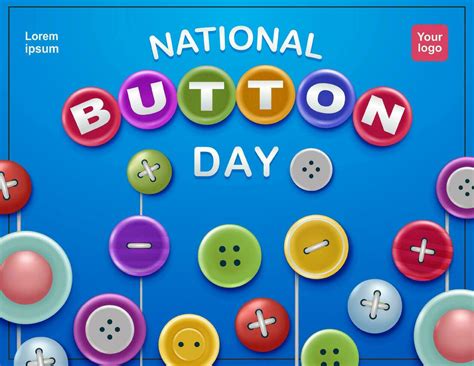 National Button Day Different Colors Of Buttons 3d Vector Suitable