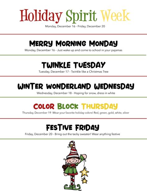 We know what your friends and family members actually want. Holiday Spirit Week 2019 - Star Center Elementary School