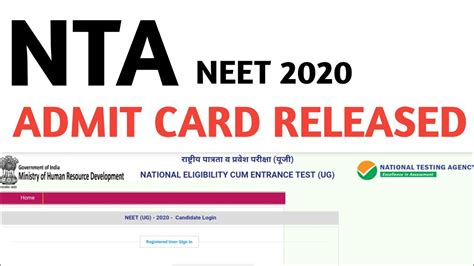 Ugc net admit card & related dates 2021. NTA NEET ADMIT CARD RELEASED | NTA NEET ADMIT CARD 2020 | Guidelines & Instructions - YouTube