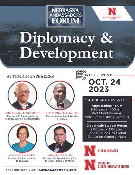 Nebraska Ambassadors Forum Announce University Of Nebraska Lincoln
