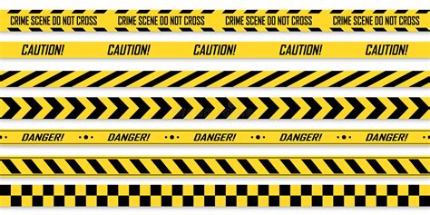 Police Yellow With Black Line Tapes Crime Safety Line Warning And