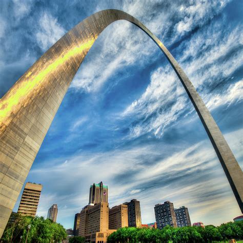 The Saint Louis Arch And City Skyline 1x1 Photograph By Gregory Ballos