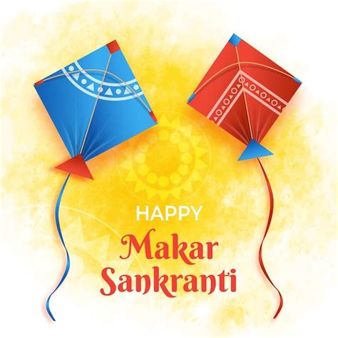 Premium Vector Happy Makar Sankranti Festival With Two Kite