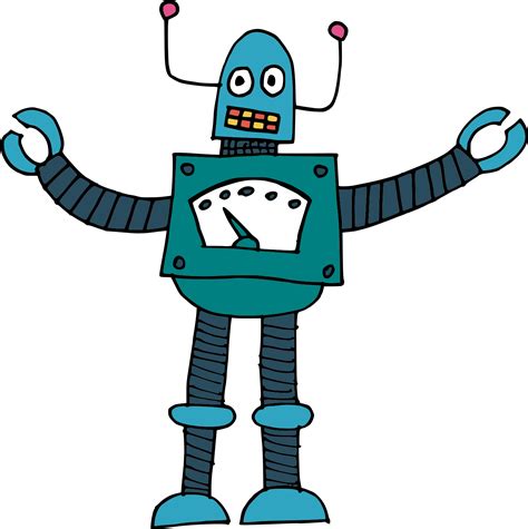 6 Silly Cartoon Robot Vector Eps Svg Png Transparent