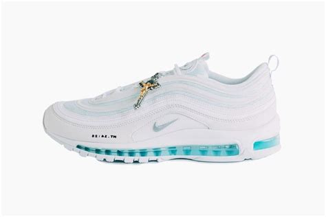 The nike air max 97 mschf x inri jesus shoes originally retailed for $1,425 usd which sold out within a minute on its release date earlier this week. MSCHF x INRI Nike Air Max 97 "Jesus Shoes"