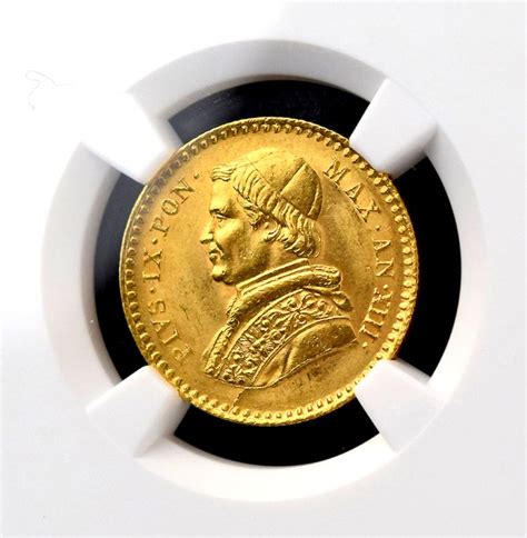Sold At Auction Italy Papal States 25 Scudo Gold Coin 1858r Pope