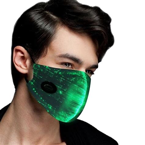 Led Party Mask With 7 Color Luminous Light Up Face Mask For Men Women