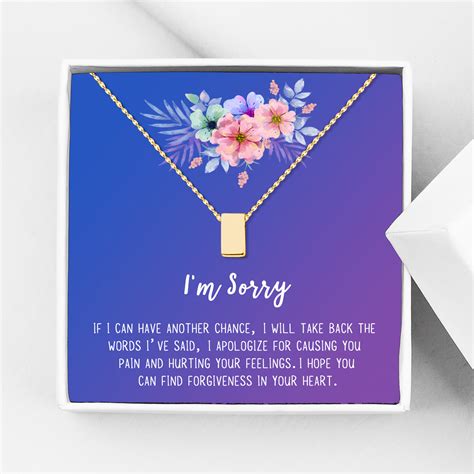 Anavia - Anavia I'm Sorry, Apology Gift Card Necklace, Apology Gifts for Her, Sorry Quote 