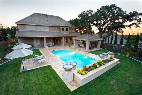 25 Stunning Rectangle Inground Pool Design Ideas With Sun Shelf Pools Backyard Inground