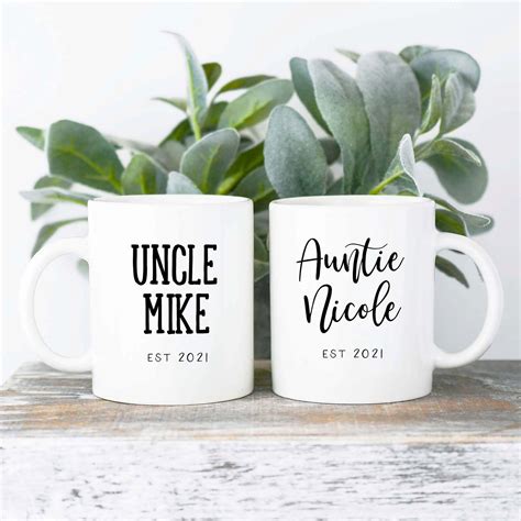 Aunt And Uncle Mug Set Personalized Ceramic Mug Set For Uncle Etsy