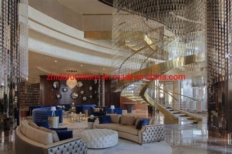 Custom Luxury Modern 5 Star Hotel Lobby Furniture For Reception Area