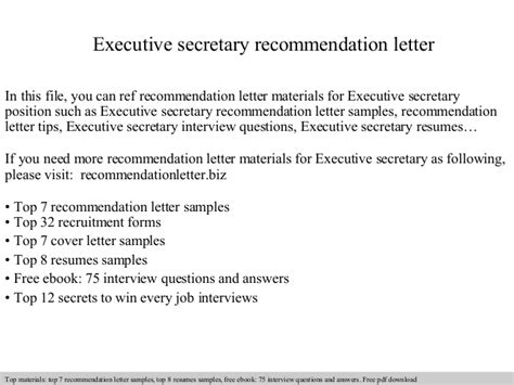 Cover letter examples in different styles, for multiple industries. Executive secretary recommendation letter