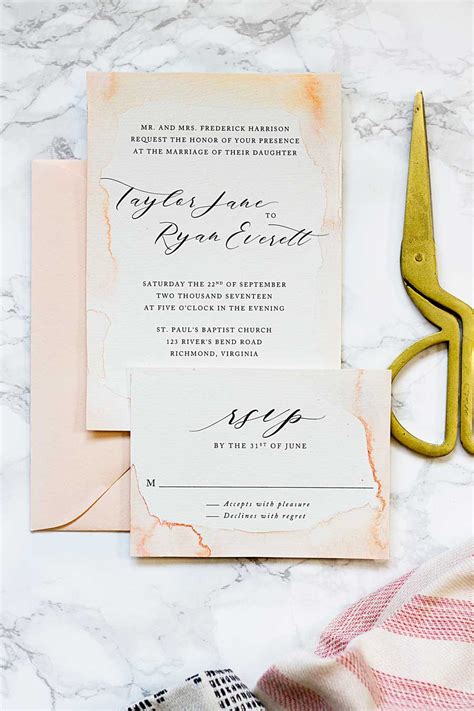 Subtle Watercolor Wedding Invitations How To Make Your Own Pipkin