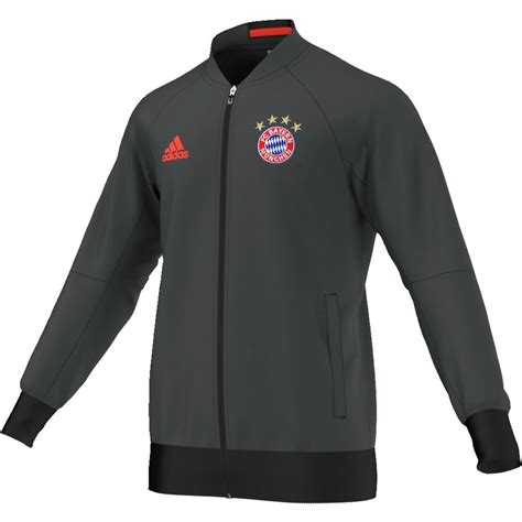 Boasting 'fc bayern' wording to the rear, the design is complete with the embroidered crest and adidas logo to the chest for brand recognition. adidas Bayern Munich Away Anthem Jacket | WeGotSoccer.com