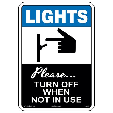 Lynch Sign 7 In X 10 In Turn Off Lights Sign Printed On More Durable