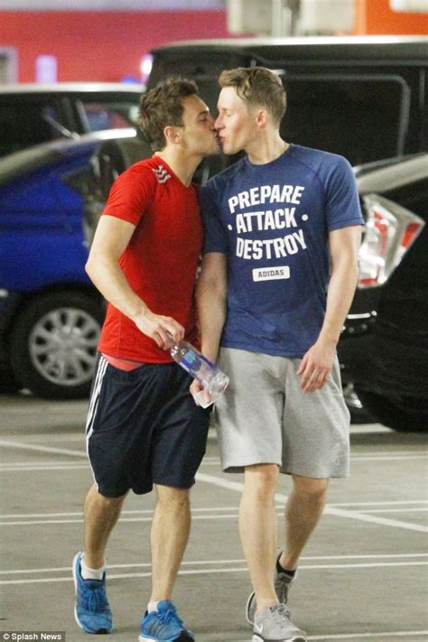 Tom Daley And Dustin Lance Black Share A Kiss As They Leave The Gym