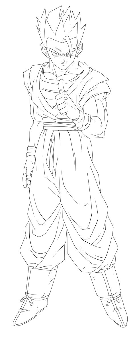 Dragon ball z coloring pages gohan. Lineart 037 - Gohan 004 by VICDBZ on DeviantArt