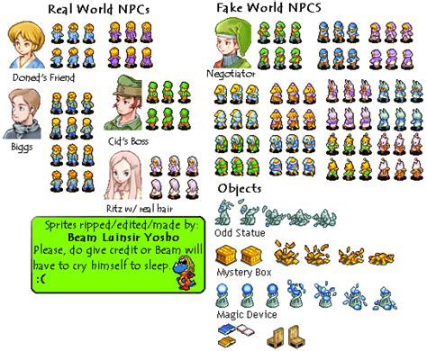 Villager Npcs And Objects Sprite Database Final Fantasy Tactics