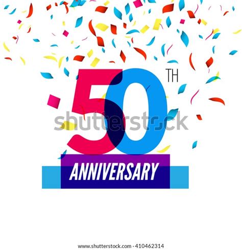 Anniversary Design 50th Icon Anniversary Colorful Stock Vector Royalty