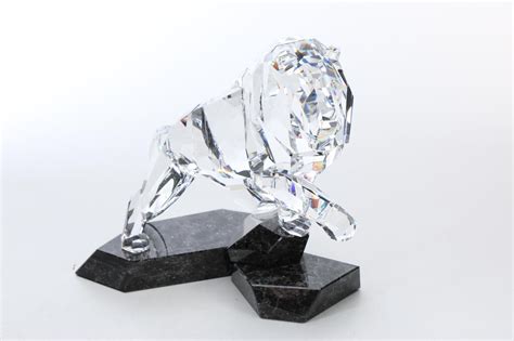 Signed And Dated Swarovski Crystal Lion Ebth