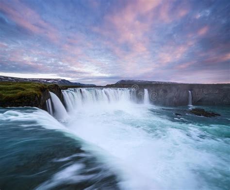 Godafoss Iceland Waterfall Stock Photo Image Of Famous Landscape