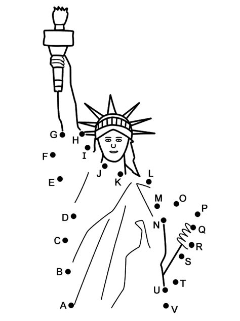 statue  liberty connect  dots  capital letters