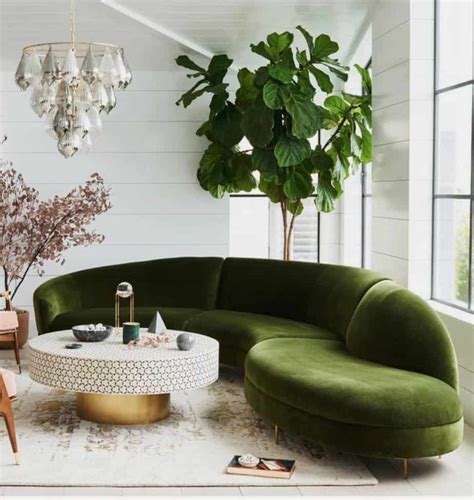 Contemporary Velvet Curved Sofa Decor Essentials