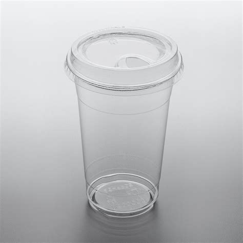 Choice 20 Oz Clear Pet Plastic Cup With Sip Through Lid 50pack