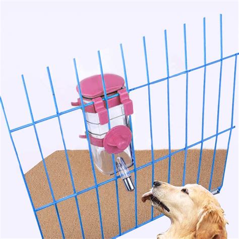Yitour Dog Kennel Water Bottle Dispenser Pink Big Cage Crate Dog