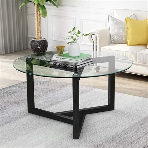 Festnight Modern Round Coffee Table Sofa And Couch End Side