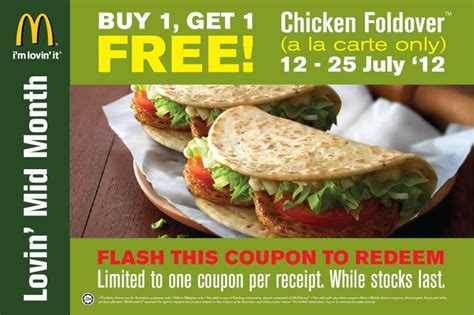 1x spicy chicken mcdeluxe (ala carte). BestLah: McDonald's - Buy 1 Get 1 FREE Chicken Foldover A ...