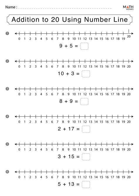 Number Line Addition Worksheets With Answer Key