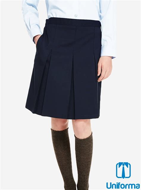 Falda Azul Marino 6 Tablas Uniformes Escolares Uniforma