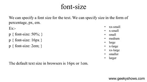 Informática Para Todos Iniciação Ao Css Font Size