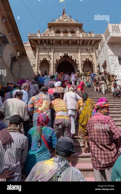 Entrance Of Radha Rani Temple At Barsana During Holi Celebrations At