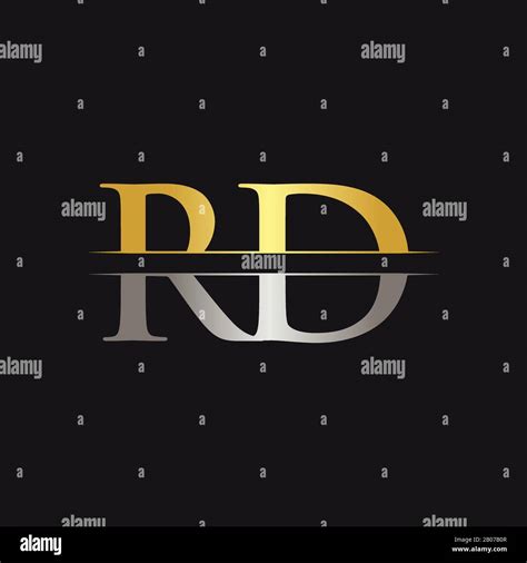 Abstract Letter Rd Logo Design Vector Template Creative Gold And