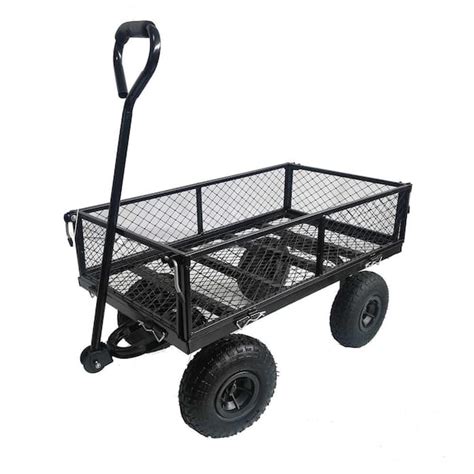 Amucolo 3 Cu Ft Heavy Duty Steel Garden Cart Utility Cart With