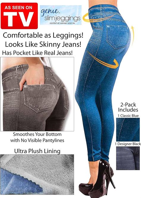 Genie Slim Jeggings Skinny Leggings New Stretchy Jeans Look By UK Size